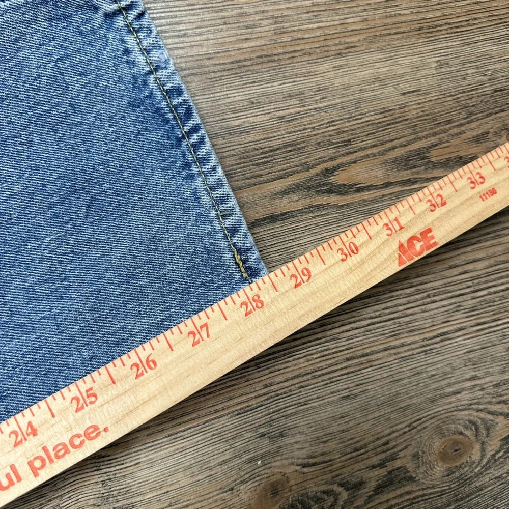 Levis Premium 551 Z Straight California Patched Jeans Blue Denim Mens 32x30